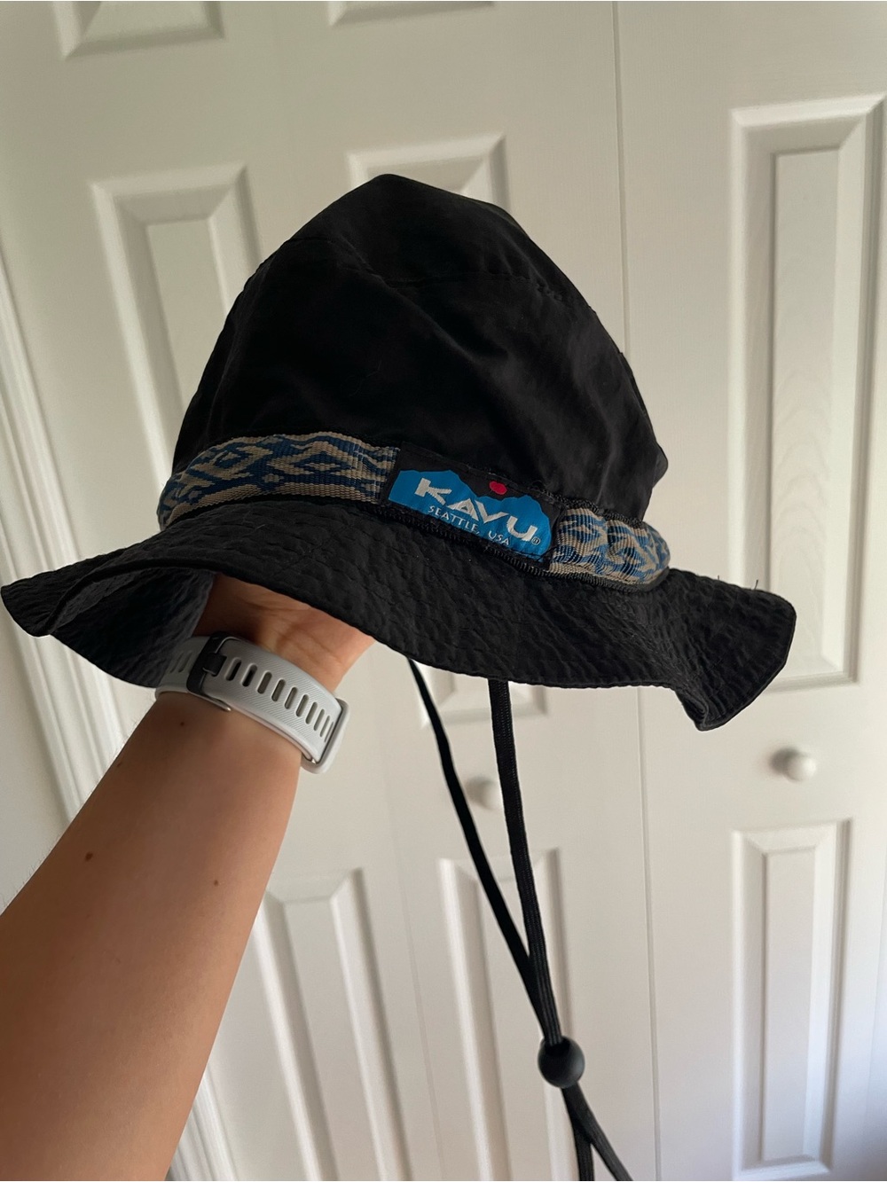 Kavu Black Bucket Hat with Blue Woven Band